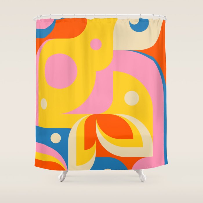 Colorful Happy Girl Shower Curtain Gallery Image 1