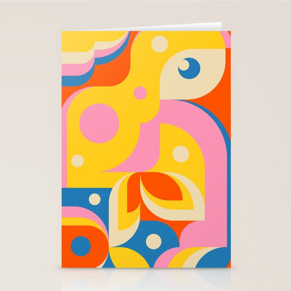 Colorful Happy Girl Stationery Card Gallery Image 2