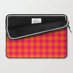 Modern Bright Pink and Orange Gingham Laptop Sleeve Gallery Image 2