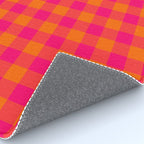 Modern Bright Pink and Orange Gingham Rug Gallery Image 4