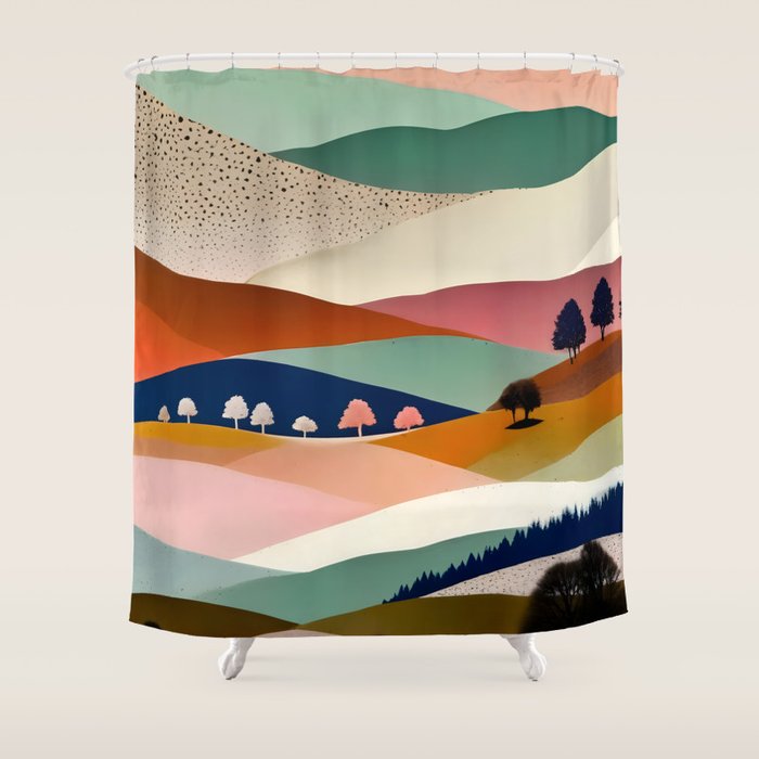 Textures And Patterned Landscape Shower Curtain Gallery Image 1