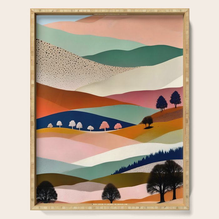 Textures And Patterned Landscape Serving Tray Gallery Image 1