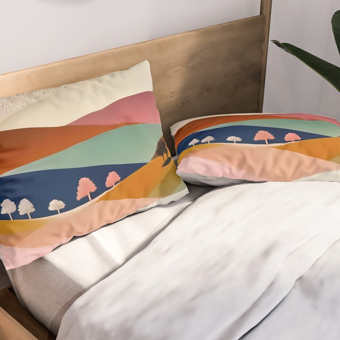 Textures And Patterned Landscape Pillow Sham Gallery Image 2