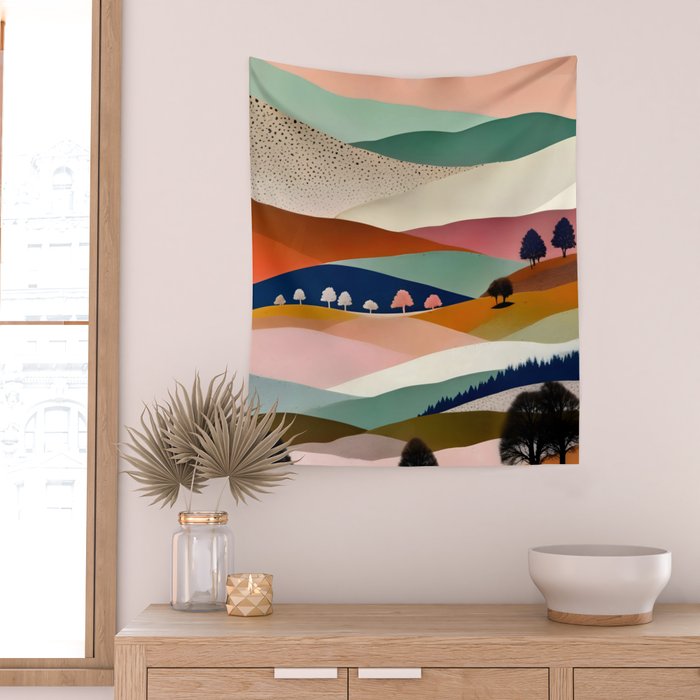 Textures And Patterned Landscape Wall Tapestry Gallery Image 2