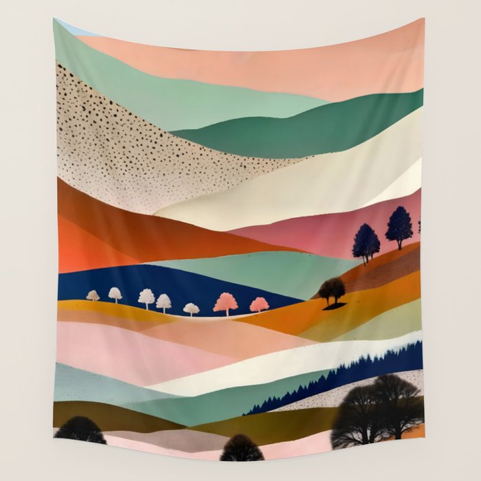 Textures And Patterned Landscape Wall Tapestry Gallery Image 4
