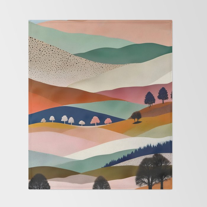 Textures And Patterned Landscape Throw Blanket Gallery Image 2