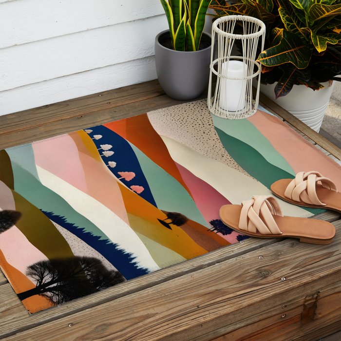 Textures And Patterned Landscape Outdoor Rug Gallery Image 2