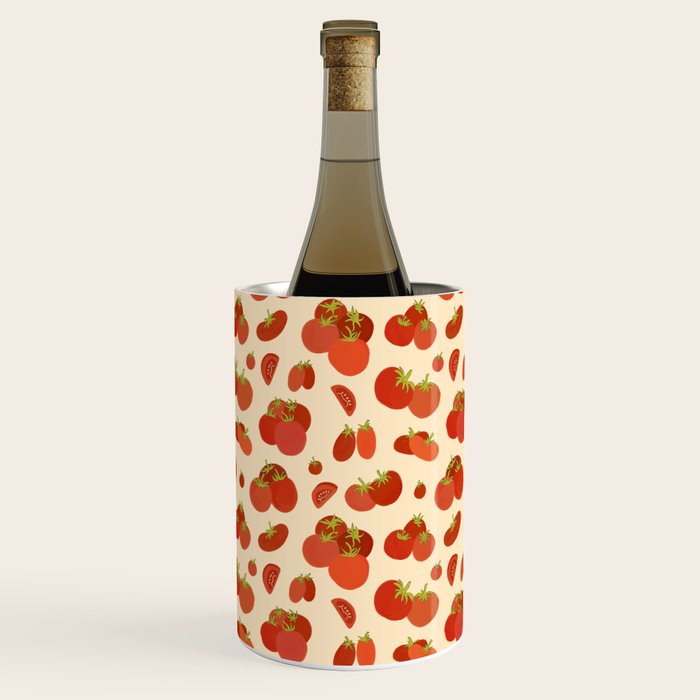 Hand Drawn Italian Roman Pomodori Tomato Classic Mediterranean Art Wine Chiller Gallery Image 1