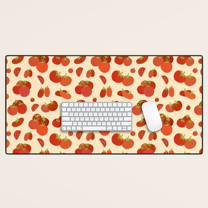 Hand Drawn Italian Roman Pomodori Tomato Classic Mediterranean Art Desk Mat Gallery Image 1