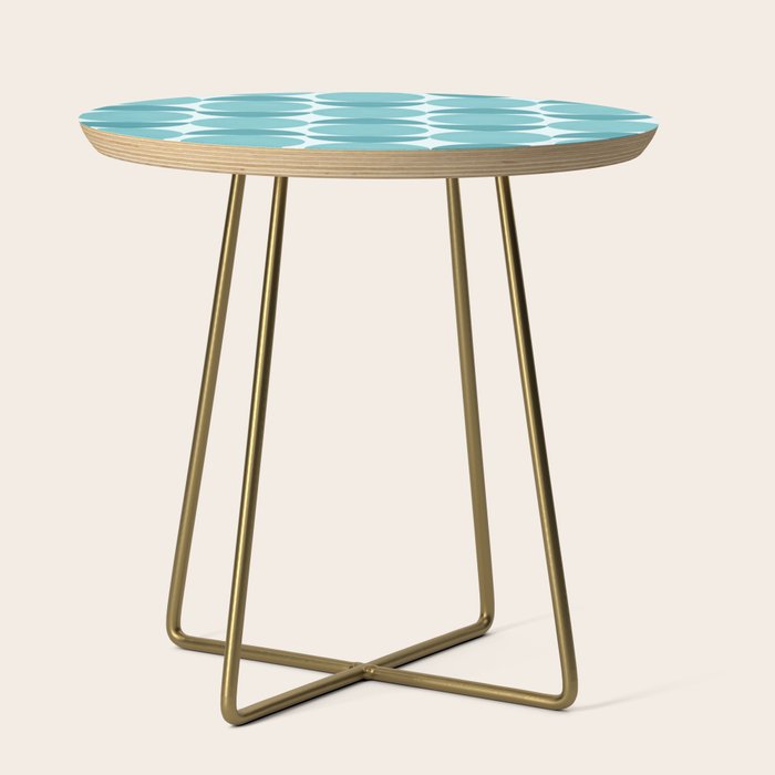 Mid Century Modern Geometric Shapes Aqua Blue Side Table Gallery Image 1