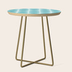 Mid Century Modern Geometric Shapes Aqua Blue Side Table Gallery Image 1