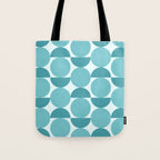 Mid Century Modern Geometric Shapes Aqua Blue Tote Bag Gallery Image 1