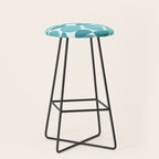 Mid Century Modern Geometric Shapes Aqua Blue Stool Gallery Image 1