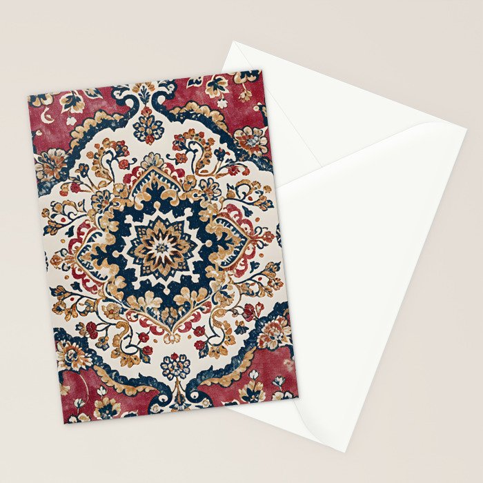 Casbah Crimson Crest Stationery Card Gallery Image 2