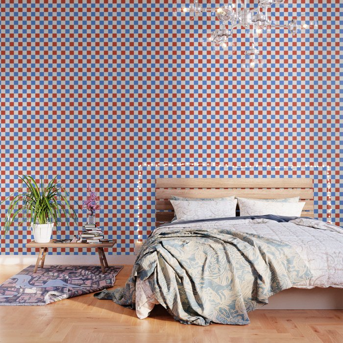 Checkered Multicolor Pattern XX Red White Blue Wallpaper Gallery Image 3