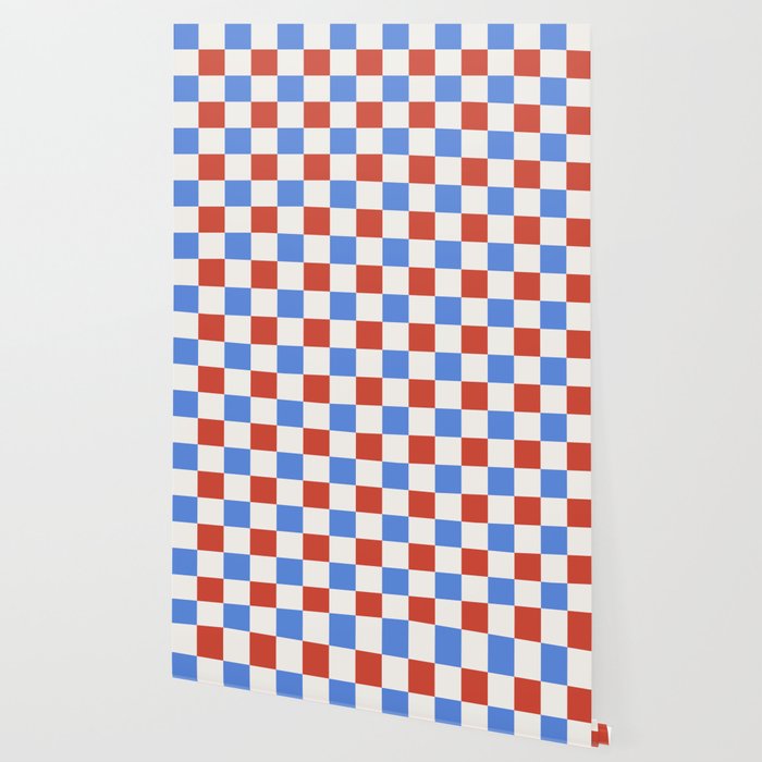 Checkered Multicolor Pattern XX Red White Blue Wallpaper Gallery Image 2