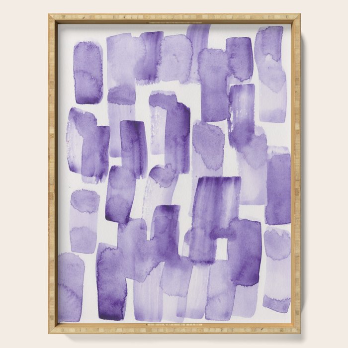 Purple Watercolour Patterns | 190129 Abstract Art Watercolour Serving Tray Gallery Image 1