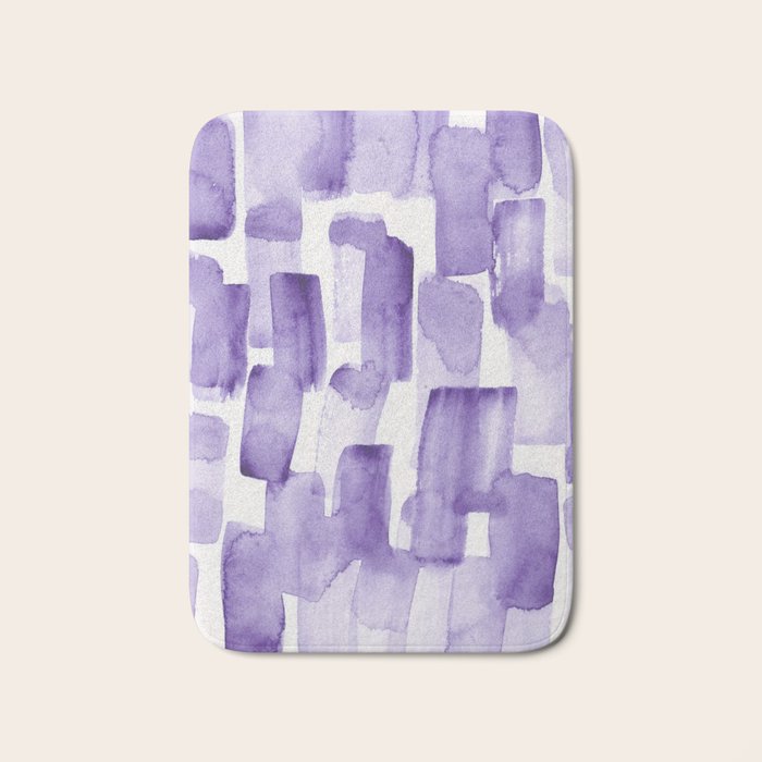 Purple Watercolour Patterns | 190129 Abstract Art Watercolour Bath Mat Gallery Image 1