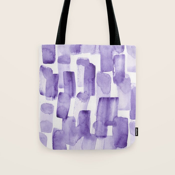 Purple Watercolour Patterns | 190129 Abstract Art Watercolour Tote Bag Gallery Image 1
