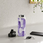 Purple Watercolour Patterns | 190129 Abstract Art Watercolour Water Bottle Gallery Image 4