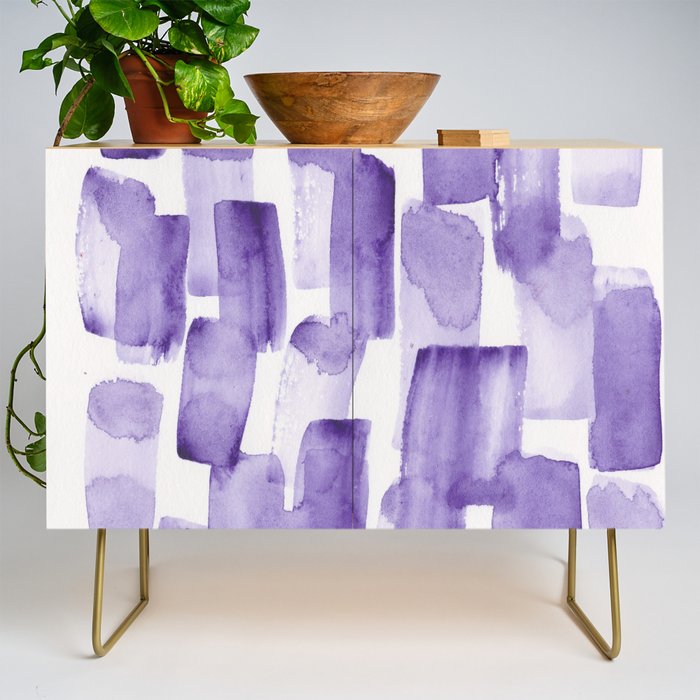 Purple Watercolour Patterns | 190129 Abstract Art Watercolour Credenza Gallery Image 1