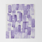 Purple Watercolour Patterns | 190129 Abstract Art Watercolour Throw Blanket Gallery Image 2