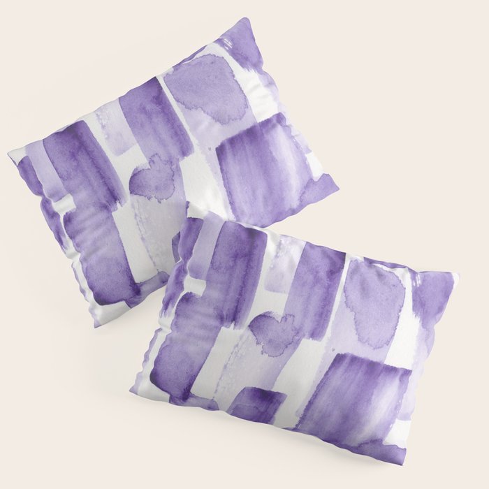 Purple Watercolour Patterns | 190129 Abstract Art Watercolour Pillow Sham