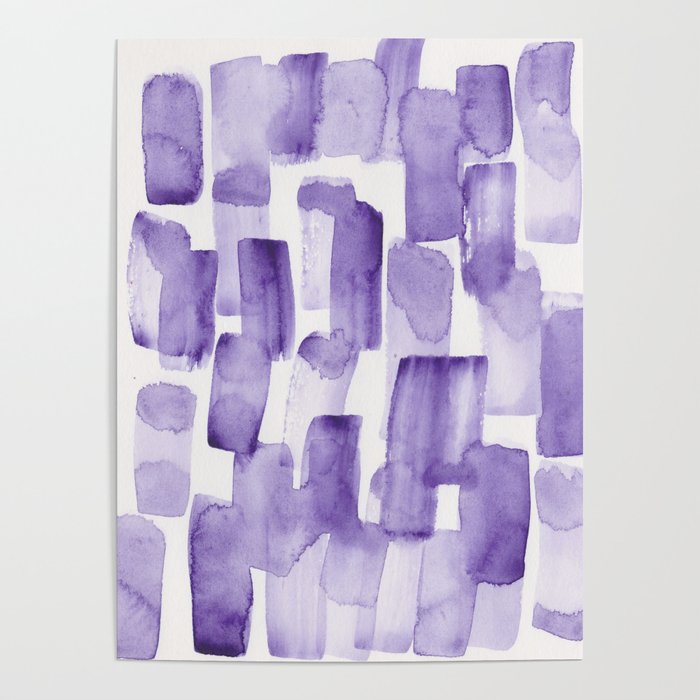 Purple Watercolour Patterns | 190129 Abstract Art Watercolour Poster Gallery Image 4