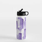 Purple Watercolour Patterns | 190129 Abstract Art Watercolour Water Bottle Gallery Image 1