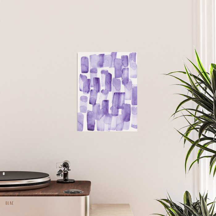 Purple Watercolour Patterns | 190129 Abstract Art Watercolour Poster Gallery Image 2