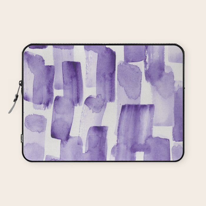 Purple Watercolour Patterns | 190129 Abstract Art Watercolour Laptop Sleeve Gallery Image 1