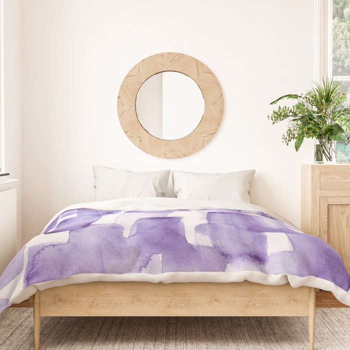 Purple Watercolour Patterns | 190129 Abstract Art Watercolour Duvet Cover Gallery Image 3