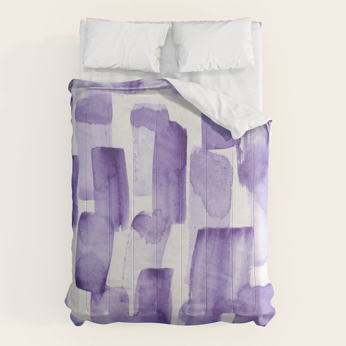 Purple Watercolour Patterns | 190129 Abstract Art Watercolour Comforter Gallery Image 1
