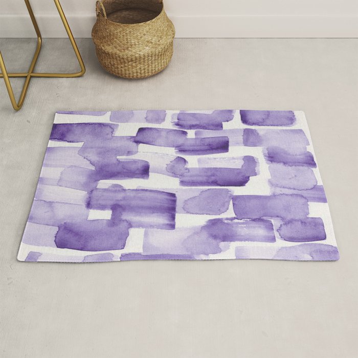 Purple Watercolour Patterns | 190129 Abstract Art Watercolour Rug Gallery Image 1