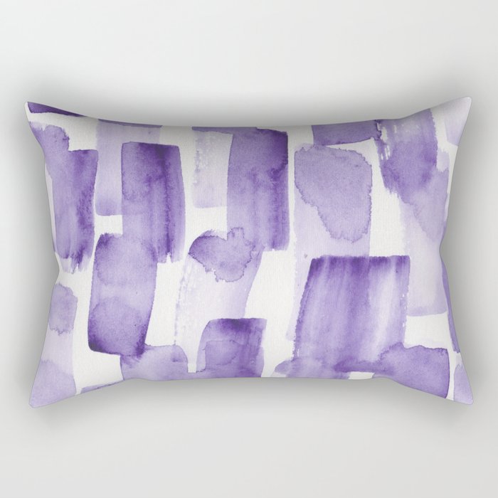 Purple Watercolour Patterns | 190129 Abstract Art Watercolour Rectangular Pillow Gallery Image 1