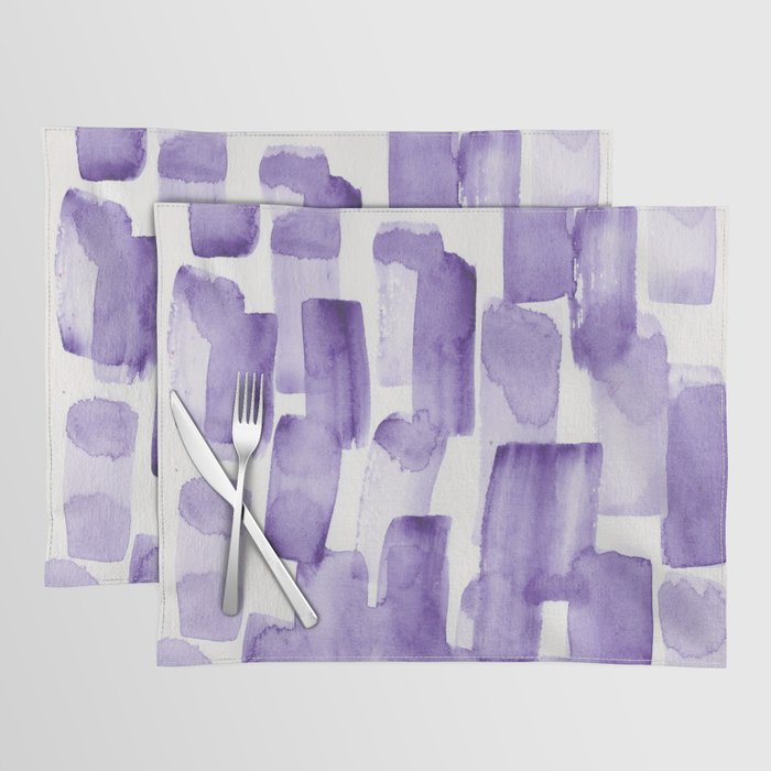 Purple Watercolour Patterns | 190129 Abstract Art Watercolour Placemat Gallery Image 1