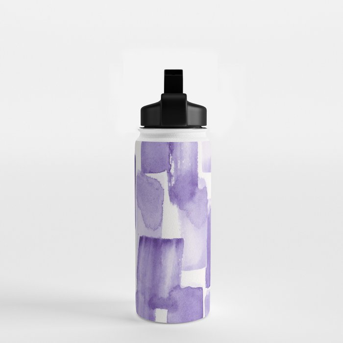 Purple Watercolour Patterns | 190129 Abstract Art Watercolour Water Bottle Gallery Image 2