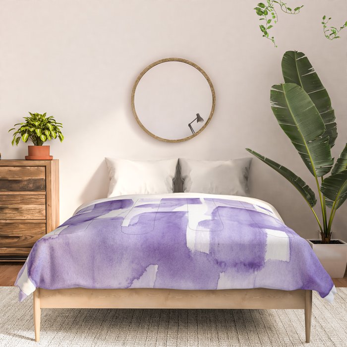 Purple Watercolour Patterns | 190129 Abstract Art Watercolour Comforter Gallery Image 3