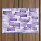 Purple Watercolour Patterns | 190129 Abstract Art Watercolour Outdoor Rug Gallery Image 1