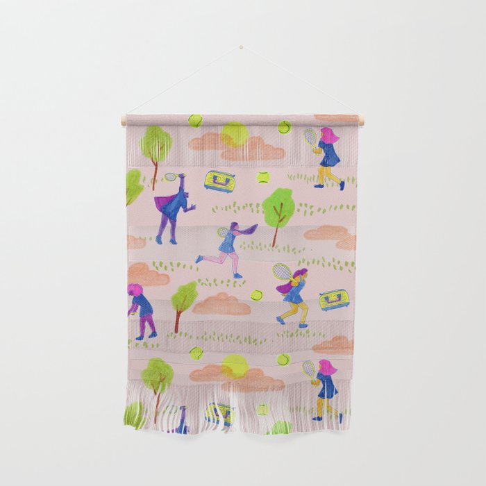 Let's Play Tennis in Peachy Pink Wall Hanging Gallery Image 1
