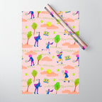Let's Play Tennis in Peachy Pink Wrapping Paper Gallery Image 1
