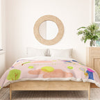 Let's Play Tennis in Peachy Pink Duvet Cover Gallery Image 3
