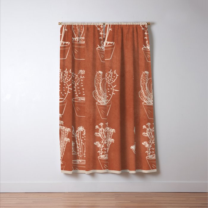 Minimalist Cactus Art 1 Window Curtain Gallery Image 3