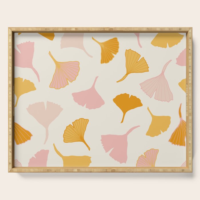 Ginko leaf pattern 2 Serving Tray Gallery Image 1