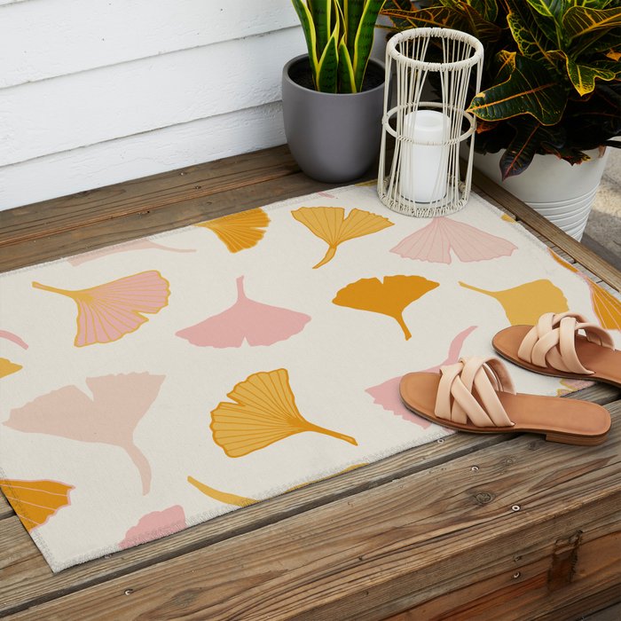 Ginko leaf pattern 2 Outdoor Rug Gallery Image 2