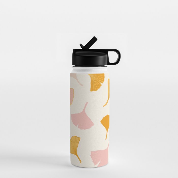 Ginko leaf pattern 2 Water Bottle Gallery Image 1