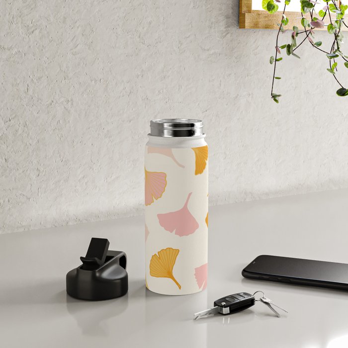 Ginko leaf pattern 2 Water Bottle Gallery Image 4
