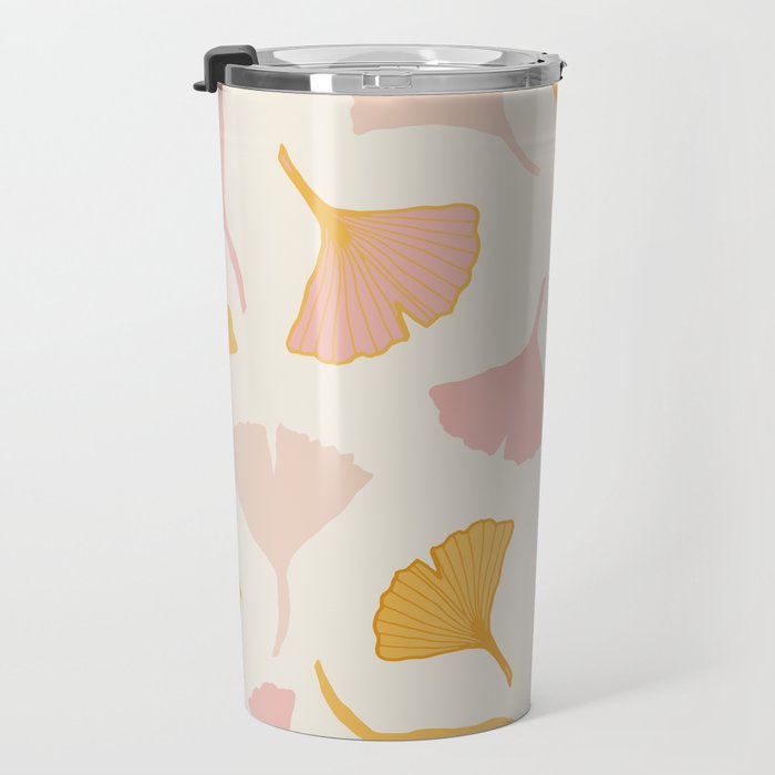 Ginko leaf pattern 2 Travel Mug Gallery Image 3