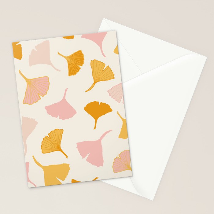 Ginko leaf pattern 2 Stationery Card Gallery Image 2