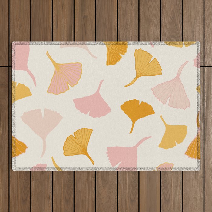 Ginko leaf pattern 2 Outdoor Rug Gallery Image 1